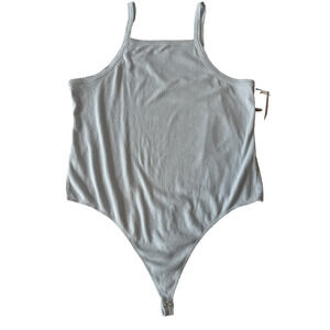 BP NWT Women’s Plus 2X Ribbed Sleeveless Tank Top Thong Bodysuit Pastel Blue